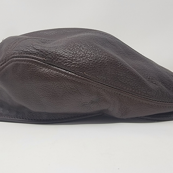 Vintage Harley Davidson Newsboy Cabbie Ivy Cap Brown Genuine Leather Hat S/M - Picture 10 of 14
